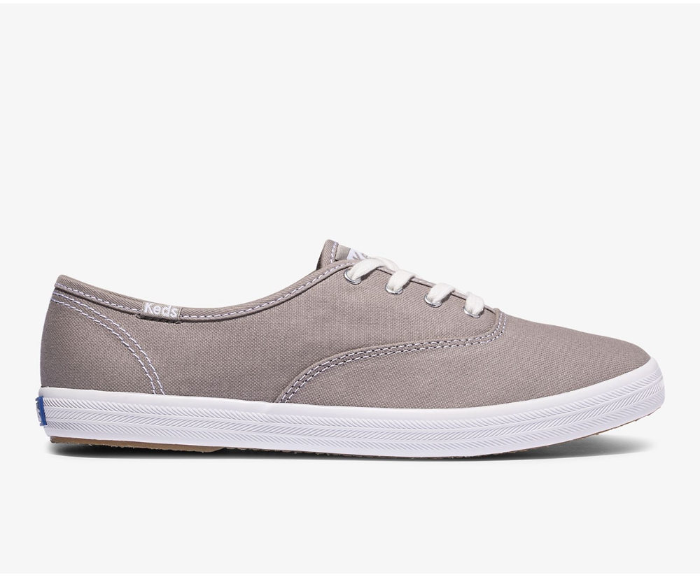 Keds Womens Sneakers Grey - Champion Organic Cotton Canvas - 736IMERDT